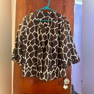 Giraffe print one button blazer/jacket